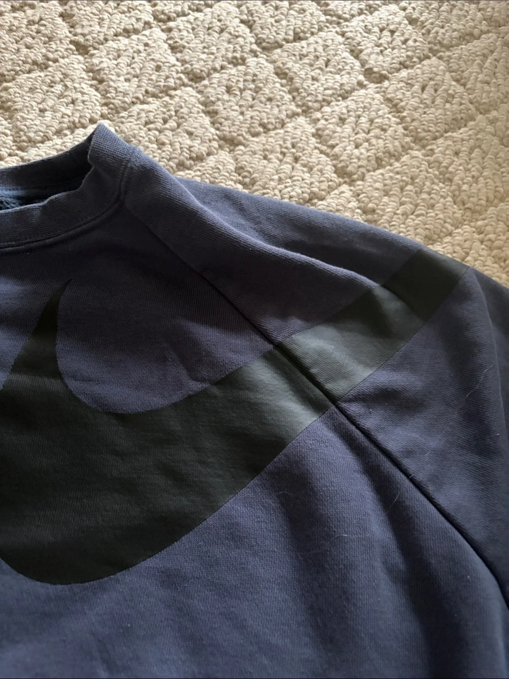 Nike Women’s Navy Crew Sweatshirt with Black Swoosh